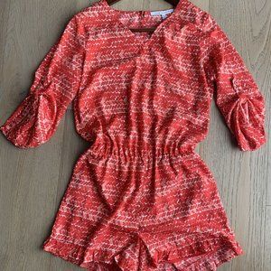 Collective Concepts Red White Debbie Printed Romper Size S